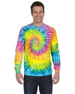 Tie-Dye 100% Cotton Long Sleeve Tie-Dyed T-Shirt CD2000 | Saturn - Front