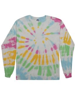 Tie-Dye 100% Cotton Long Sleeve Tie-Dyed T-Shirt CD2000 | Yosemite - Front
