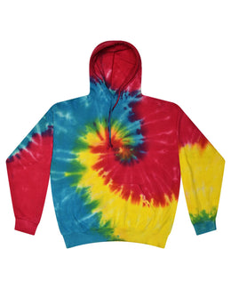Tie-Dye Pullover Hoodie CD877 | Reactive Rainbow - Front