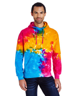 Tie-Dye Pullover Hoodie CD877 | Multi Rainbow - Front