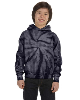 Tie-Dye Youth Pullover Hoodie CD877Y | Spider Navy - Front