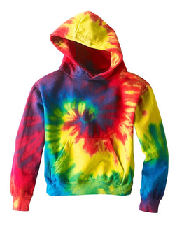 Tie-Dye Youth Pullover Hoodie CD877Y | Reactive Rainbow - Front