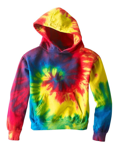 Tie-Dye Youth Pullover Hoodie CD877Y | Reactive Rainbow - Front