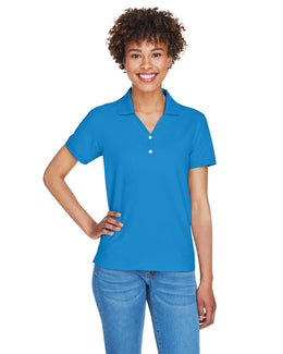 Devon & Jones Ladies Fine Pima Pique Polo D100W | French Blue - Front