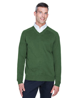 Devon & Jones Mens V-Neck Sweater D475 | Forest - Front