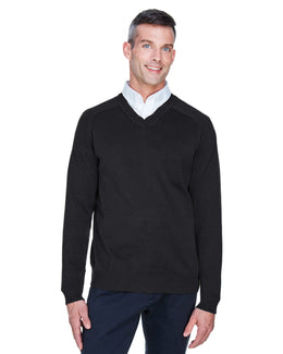 Devon & Jones Mens V-Neck Sweater D475 | Black - Front