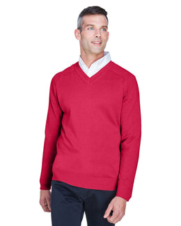 Devon & Jones Mens V-Neck Sweater D475 | Red - Front