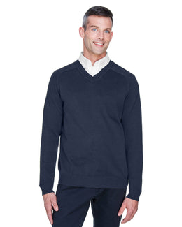 Devon & Jones Mens V-Neck Sweater D475 | Navy - Front