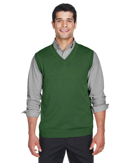 Devon & Jones V-Neck Vest D477 | Forest - Front