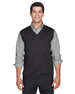 Devon & Jones V-Neck Vest D477 | Black - Front