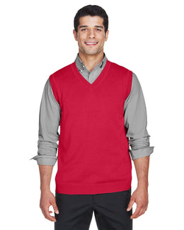 Devon & Jones V-Neck Vest D477 | Red - Front