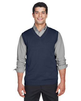 Devon & Jones V-Neck Vest D477 | Navy - Front