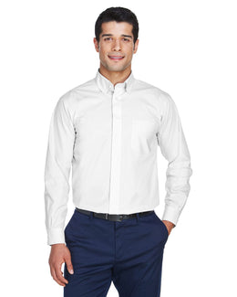 Devon & Jones Crown Woven Collection Solid Broadcloth Shirt D620 | White - Front