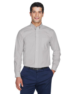 Devon & Jones Crown Woven Collection Solid Broadcloth Shirt D620 | Silver - Front
