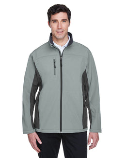 Devon & Jones Mens Soft Shell Colorblock Jacket D997 | Charcl/ Dk Chrcl - Front