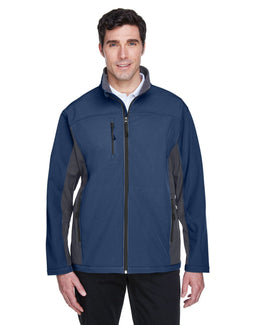 Devon & Jones Mens Soft Shell Colorblock Jacket D997 | Navy/ Dk Chrcoal - Front