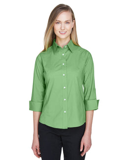 Devon & Jones Ladies Stretch Poplin Blouse DP625W | Lime - Front