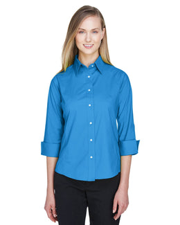 Devon & Jones Ladies Stretch Poplin Blouse DP625W | French Blue - Front