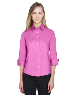 Devon & Jones Ladies Stretch Poplin Blouse DP625W | Charity Pink - Front