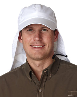 Adams Low-Profile Cap with Neck Cape EOM101 | White - Front