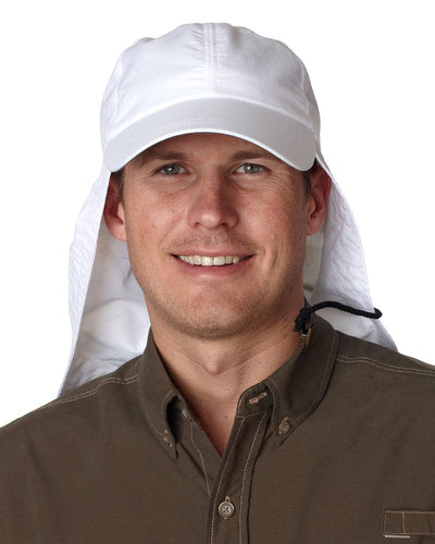 Adams Low-Profile Cap with Neck Cape EOM101 | White - Front