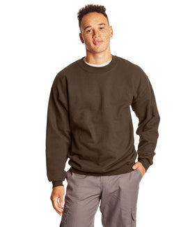 Hanes Ultimate Cotton Crewneck Sweatshirt F260 | Dark Chocolate - Front