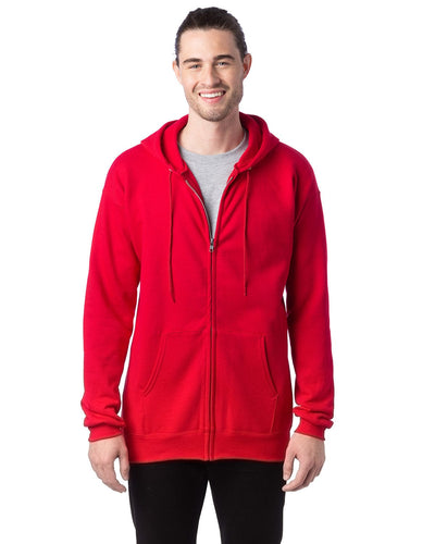 Hanes Ultimate Cotton Full-Zip Hoodie Sweatshirt F280 | Deep Red - Front