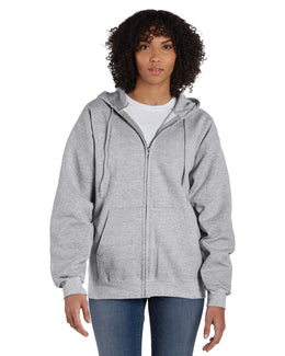 Hanes Ultimate Cotton Full-Zip Hoodie Sweatshirt F280 | Ash - Front
