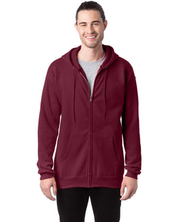 Hanes Ultimate Cotton Full-Zip Hoodie Sweatshirt F280 | Maroon - Front