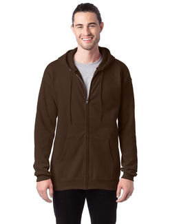 Hanes Ultimate Cotton Full-Zip Hoodie Sweatshirt F280 | Dark Chocolate - Front