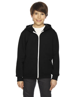 American Apparel Youth Flex Fleece Zip Hoodie F297W | Black - Front