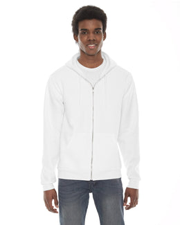 American Apparel Unisex Flex Fleece Zip Hoodie F497W | White - Front