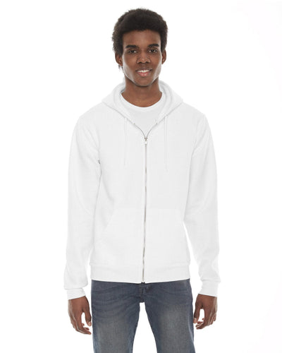American Apparel Unisex Flex Fleece Zip Hoodie F497W | White - Front