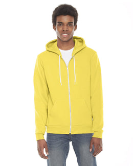 American Apparel Unisex Flex Fleece Zip Hoodie F497W | Sunshine - Front