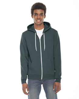 American Apparel Unisex Flex Fleece Zip Hoodie F497W | Forest - Front