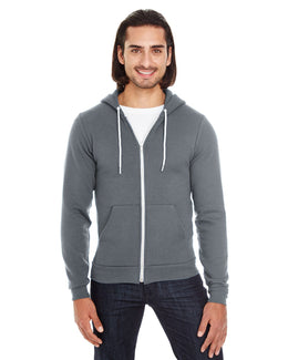 American Apparel Unisex Flex Fleece Zip Hoodie F497W | Asphalt - Front