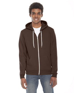 American Apparel Unisex Flex Fleece Zip Hoodie F497W | Brown - Front