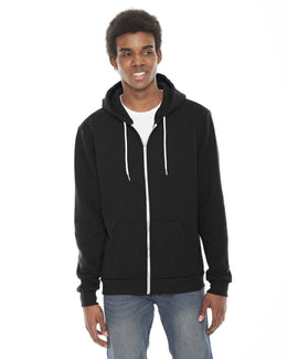 American Apparel Unisex Flex Fleece Zip Hoodie F497W | Black - Front
