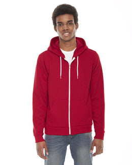 American Apparel Unisex Flex Fleece Zip Hoodie F497W | Red - Front