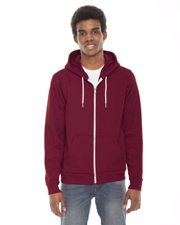 American Apparel Unisex Flex Fleece Zip Hoodie F497W | Cranberry - Front