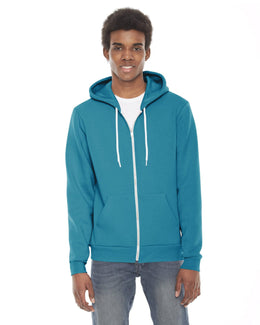 American Apparel Unisex Flex Fleece Zip Hoodie F497W | Mermaid Green - Front