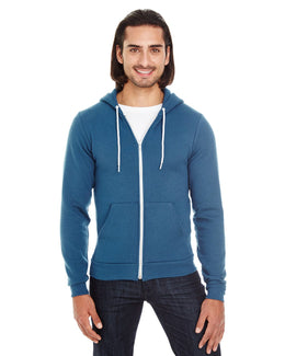 American Apparel Unisex Flex Fleece Zip Hoodie F497W | Sea Blue - Front