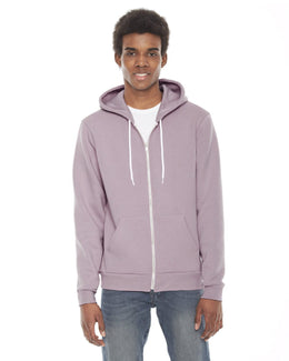 American Apparel Unisex Flex Fleece Zip Hoodie F497W | Mauve - Front