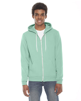 American Apparel Unisex Flex Fleece Zip Hoodie F497W | Menthe - Front