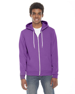 American Apparel Unisex Flex Fleece Zip Hoodie F497W | Dark Orchid - Front