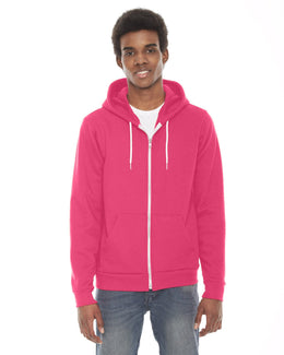 American Apparel Unisex Flex Fleece Zip Hoodie F497W | Deep Pink - Front
