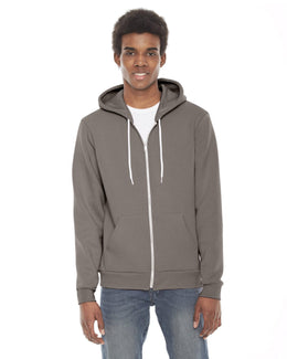 American Apparel Unisex Flex Fleece Zip Hoodie F497W | Pewter - Front