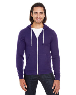 American Apparel Unisex Flex Fleece Zip Hoodie F497W | Imperial Purple - Front