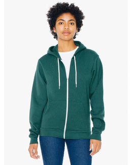 American Apparel Unisex Flex Fleece Zip Hoodie F497W | Military Olive - Front