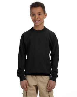 Gildan Youth 50/50 Crewneck Sweatshirt G180B | Black - Front